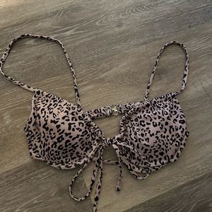 Shein pink and black cheetah print top